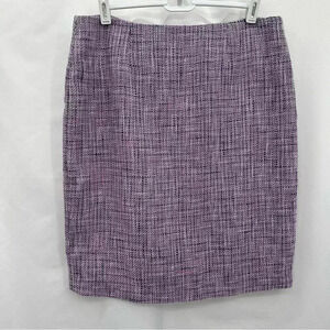 Premise Petite Pencil Skirt Women‎ 10P Purple Tweed Textured Lined Professional